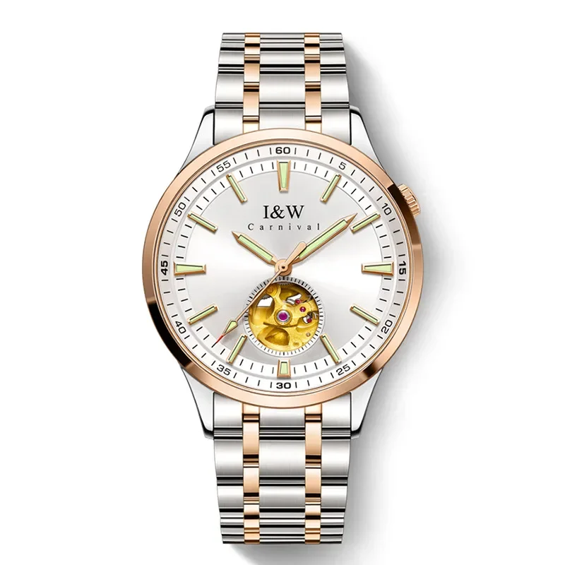 IW カーニバル機械式腕時計自動運動サファイアミラー高級アクセサリー男性用発光防水メンズ腕時計