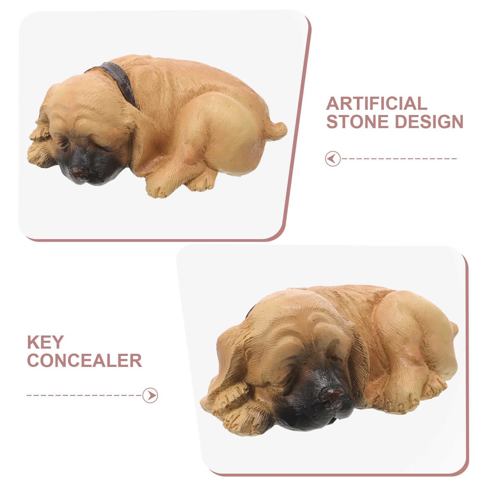 Puppy Key Hider Box Outdoor Waterproof Resin Garden Statue Decorative Storage For Spare Keys Hidden Security Holder