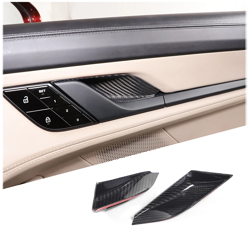 

Real Dry Carbon Fiber for Porsche 911 992 2019-2023 Car Inner Door Handle Bowl Cover Trim Interior Accessories