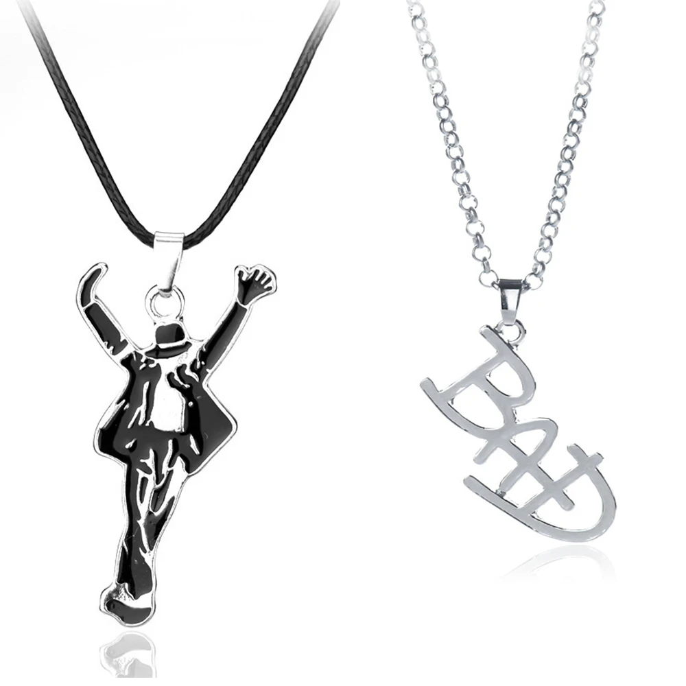 Artist Singer Michael BAD Necklace Rock Roll Everlasting Jackson Classic MJ Pendant Hot Charm Punk Cosplay Accessories Fans Gift