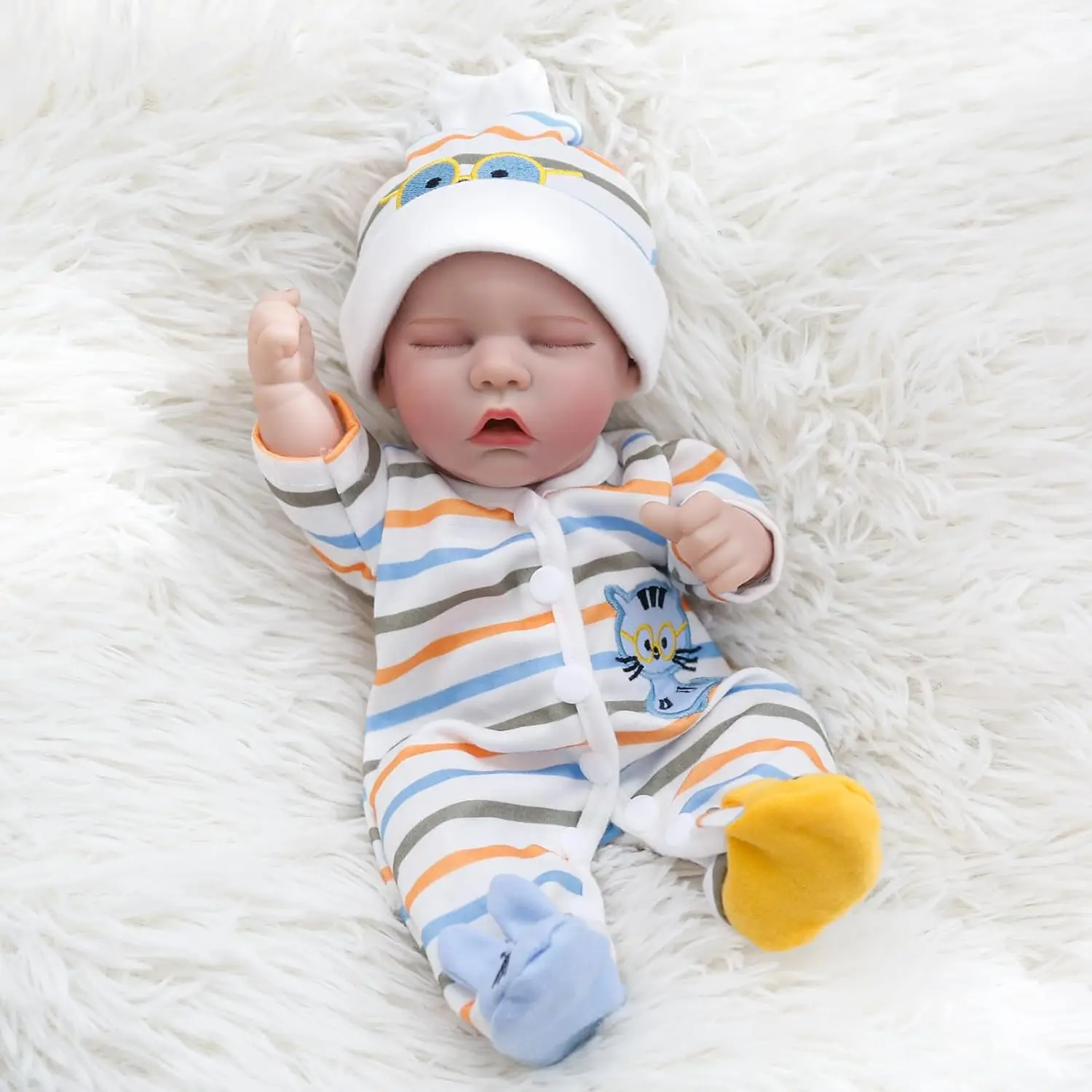 FASMAS Realistic Reborn Baby Doll - 12 Inch Lifelike Newborn Full Vinyl Sleeping Baby Dolls That Look Real , Real Life Newborn B