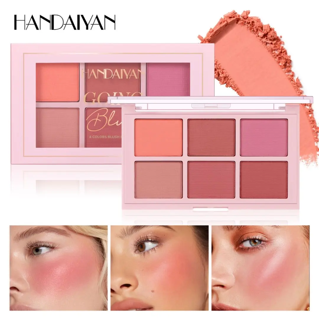 Fard in polvere ultra morbida Palette di fard opachi Illumina naturale Contorno altamente pigmentato Evidenzia tavolozza di trucco viso a lunga tenuta