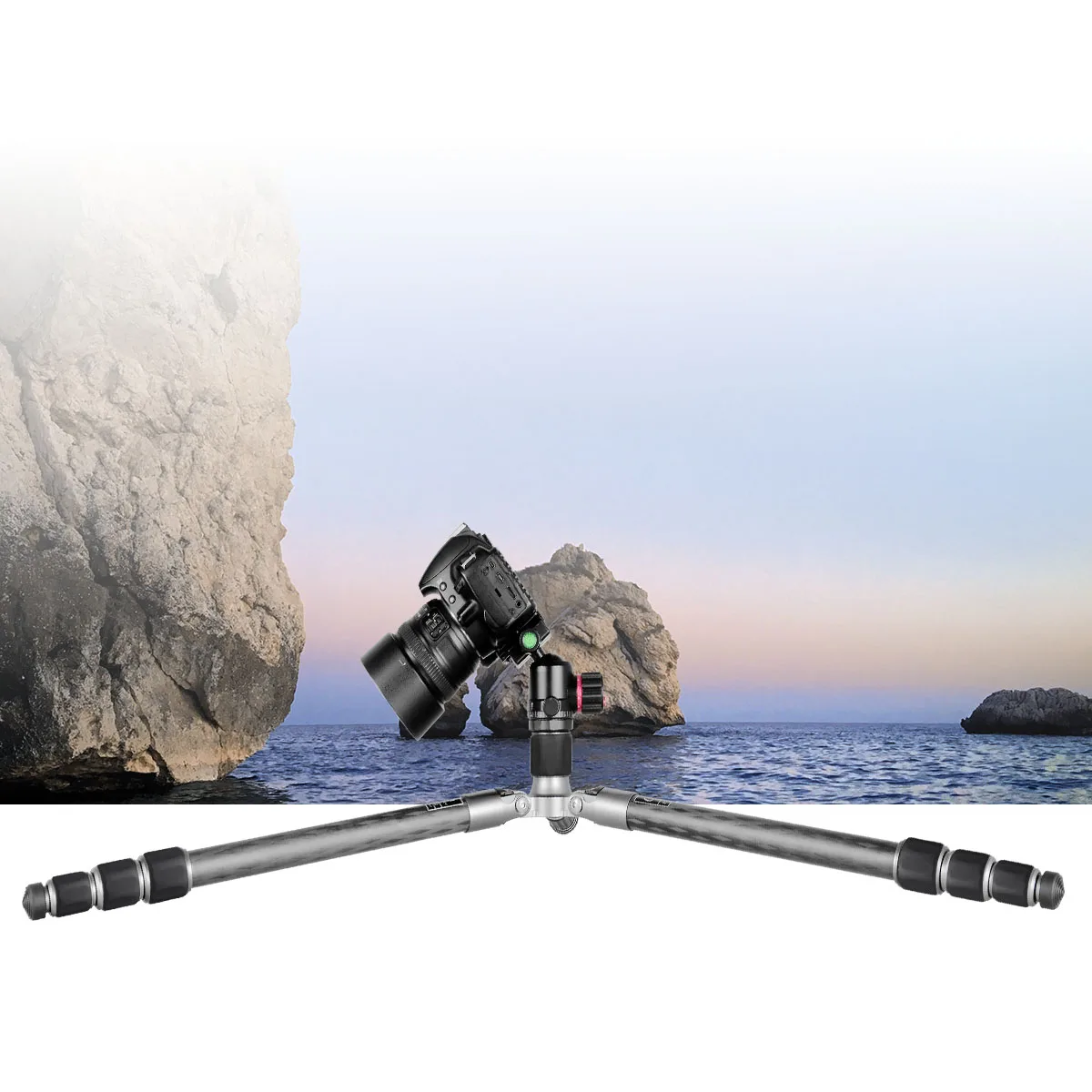 A82+T11 Professional Fashion Silver Tripod with 360 Panorama Ball Heat Lightweight Hiking Hunting Camera Tripods Stand Monopods