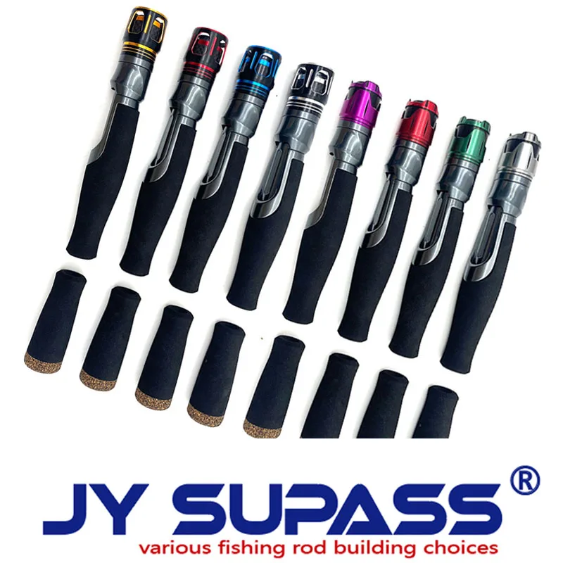 Suporte de carretilha de pesca personalizado JY SUPASS IPS com porca de travamento, suporte de carretilha de alumínio com pegas de cortiça para vara de pesca.