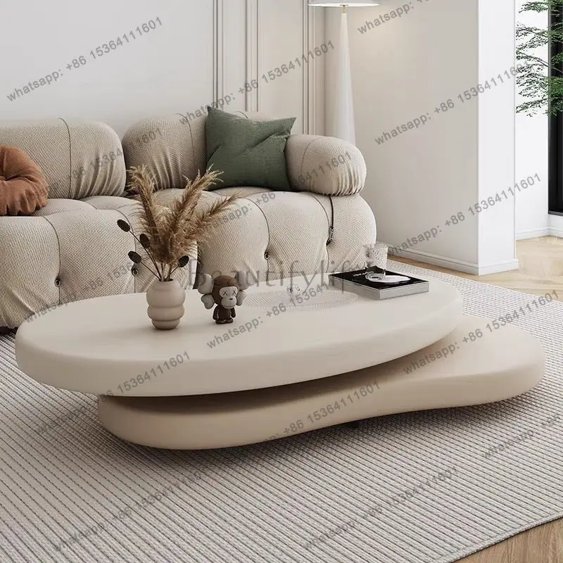 Modern Cloud Coffee Table Cream Style Living Room Home Shaped Rotating Coffee Table Luxury Nordic