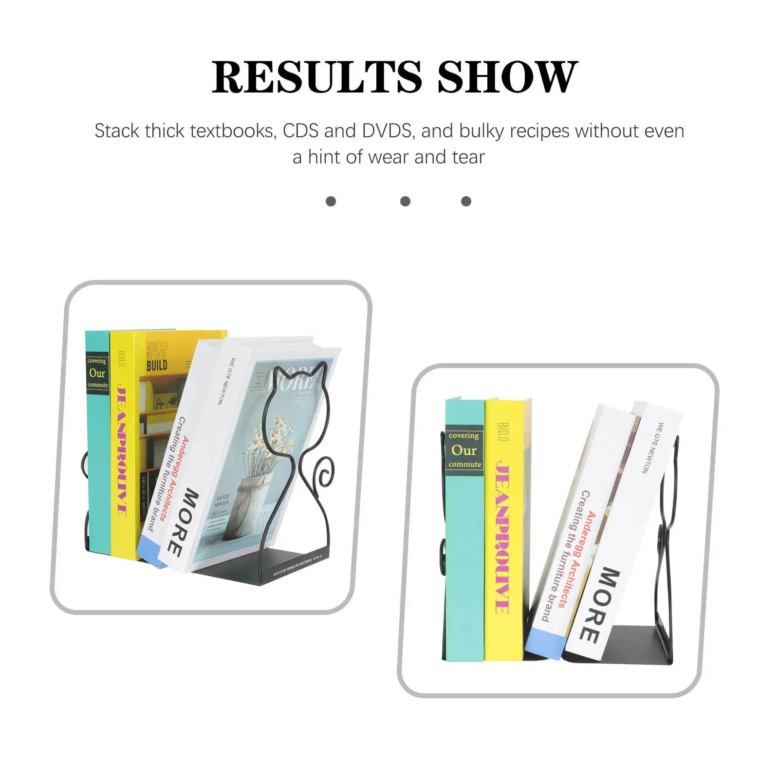 

2Pcs Metal Book Ends Crafted Bookstands Desk Shelf Organizer Smooth Burr Free Surface Crafted Book Holders