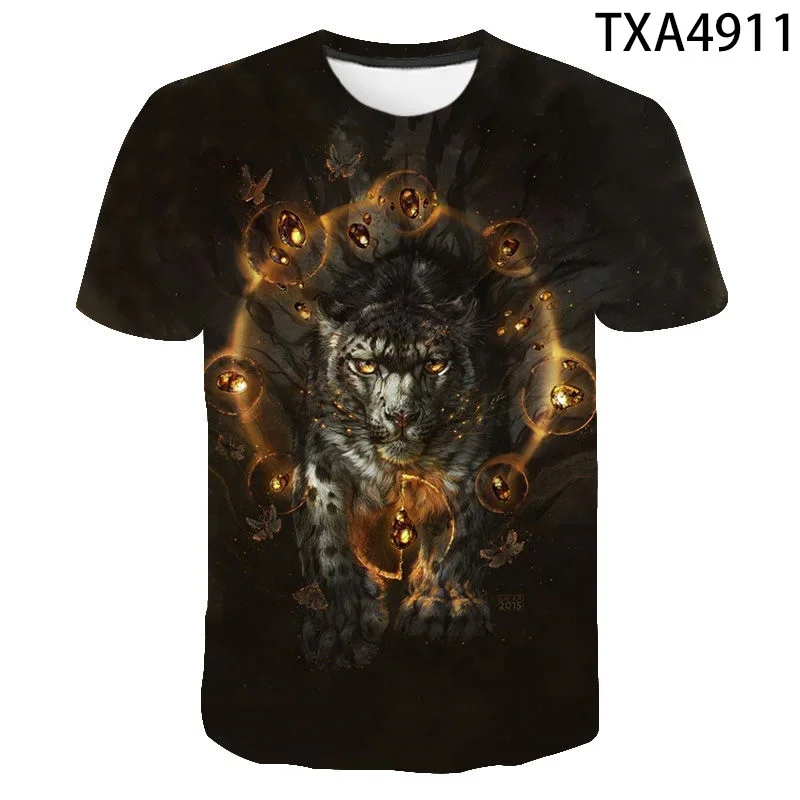 Tiger 3D Print T Shirt Men Women Children Summer Fashion Short Sleeve Animal T-Shirt Cool Tops Tees Boy Girl Kids Clothing