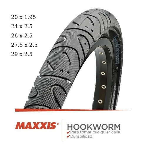 MAXXIS Hookworm 26x2,5 neumático de bicicleta BMX alambre perla cubierta neumático para Street Park vert Flatland 20 pulgadas 24 26 27,5 o 29 tamaños