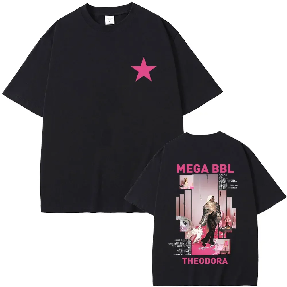 Rapper Theodora Mega Bbl Album Graphic T-shirt Men Women Hip Hop Fashion Pop Music T Shirt Male Casual Vintage Tshirt Streetwear