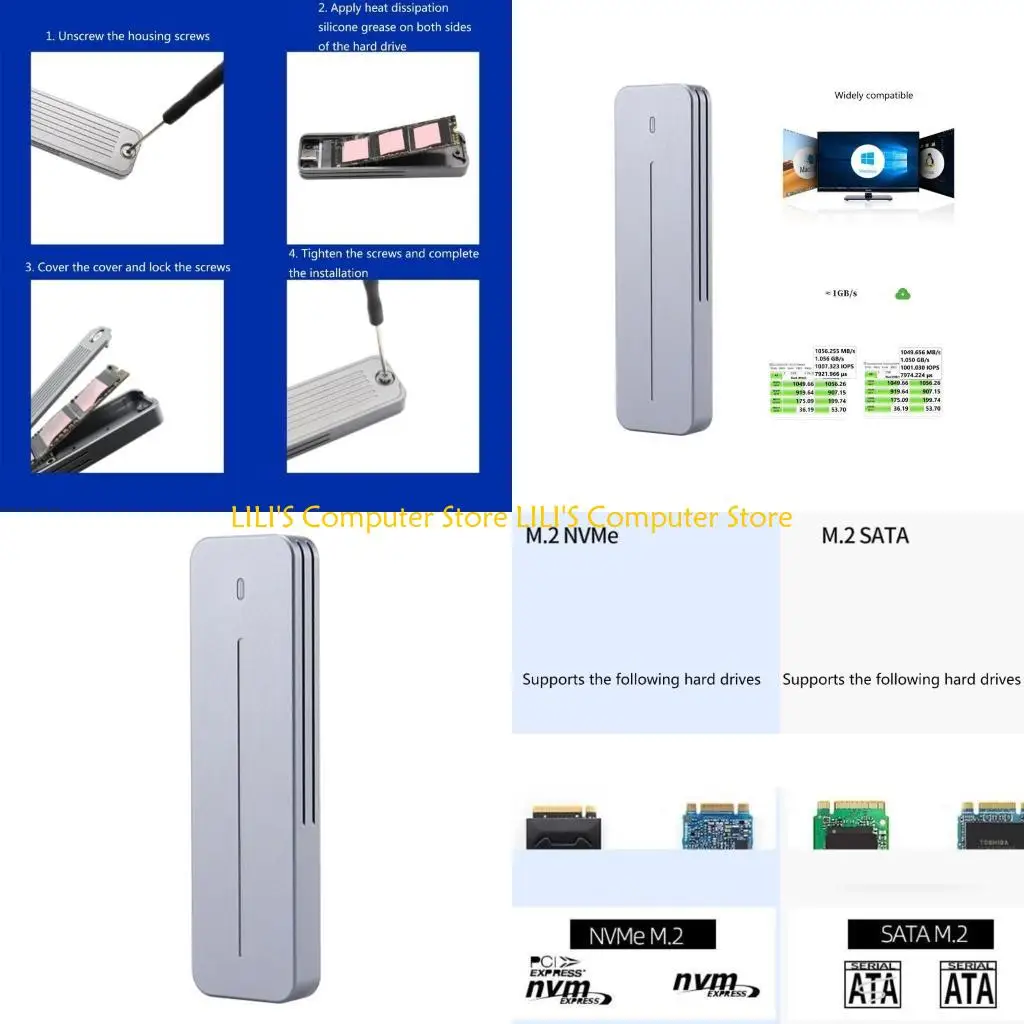 

A52B RTL9210B M.2 NVMe SSD Enclosure Adapter 10Gbps NVMe Case External Enclosure