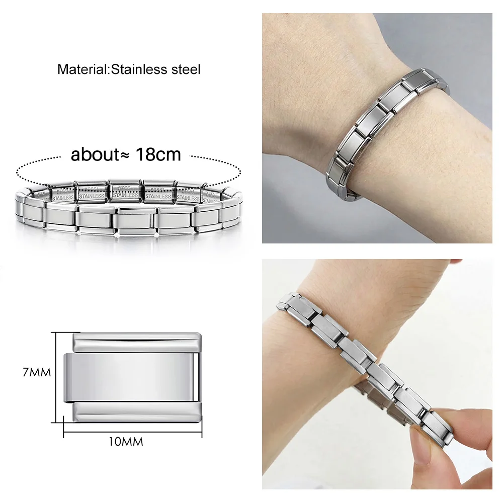 Neuer Trend: Schmale 7mm Italienische Charm-Armbänder aus Edelstahl für Damen und Herren, Modische Handgefertigte Schmuckgeschenke – Detail 9