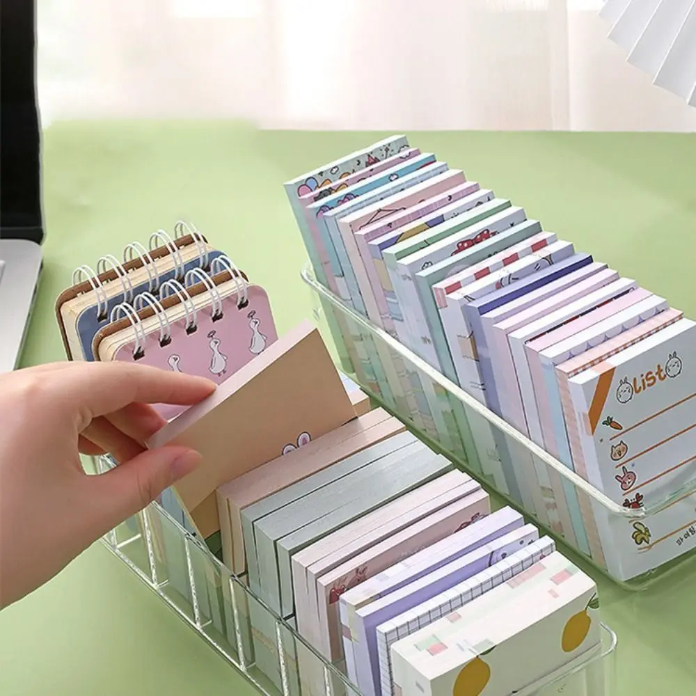 

Portable Compartment Storage Box Transparent Plastic Stationery Finishing Box Dustproof Multi-functional Sticky Note Sorting Box