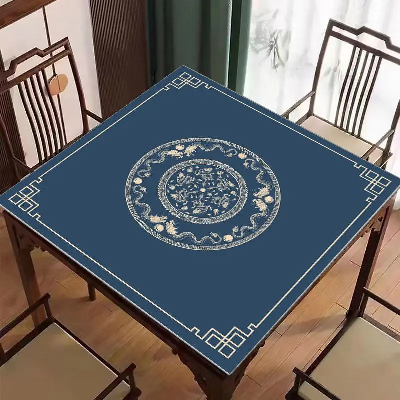 厚みのある防音ボードゲームマット80x80cm、麻雀ポーカータロット用の静かなブランケット、滑り止めと耐摩耗性のテーブルクロス