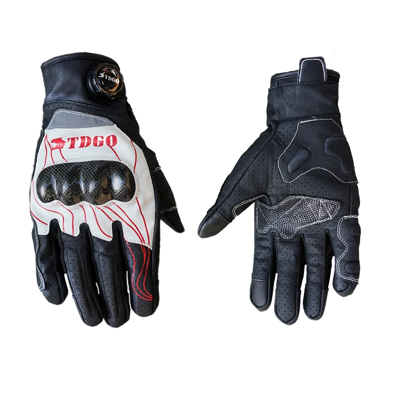 

Adjustable Motorcycle Racing Gloves Summer Perforated Artificial Leather Motocross Glove Men Women Motorcyclist Protected Gloves