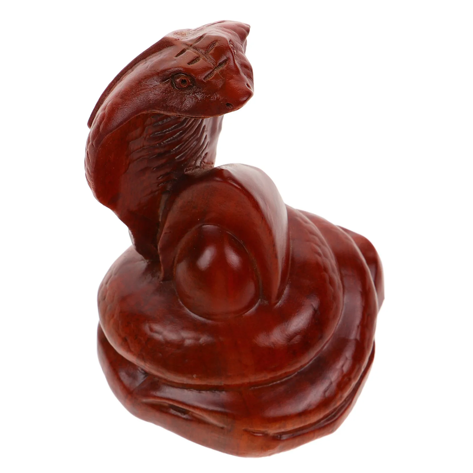 

Wooden Snake Sculpture Carving Realistic Lifelike Snake Decoration for Garden Desktop Balcony Ornamental Statue Simulation