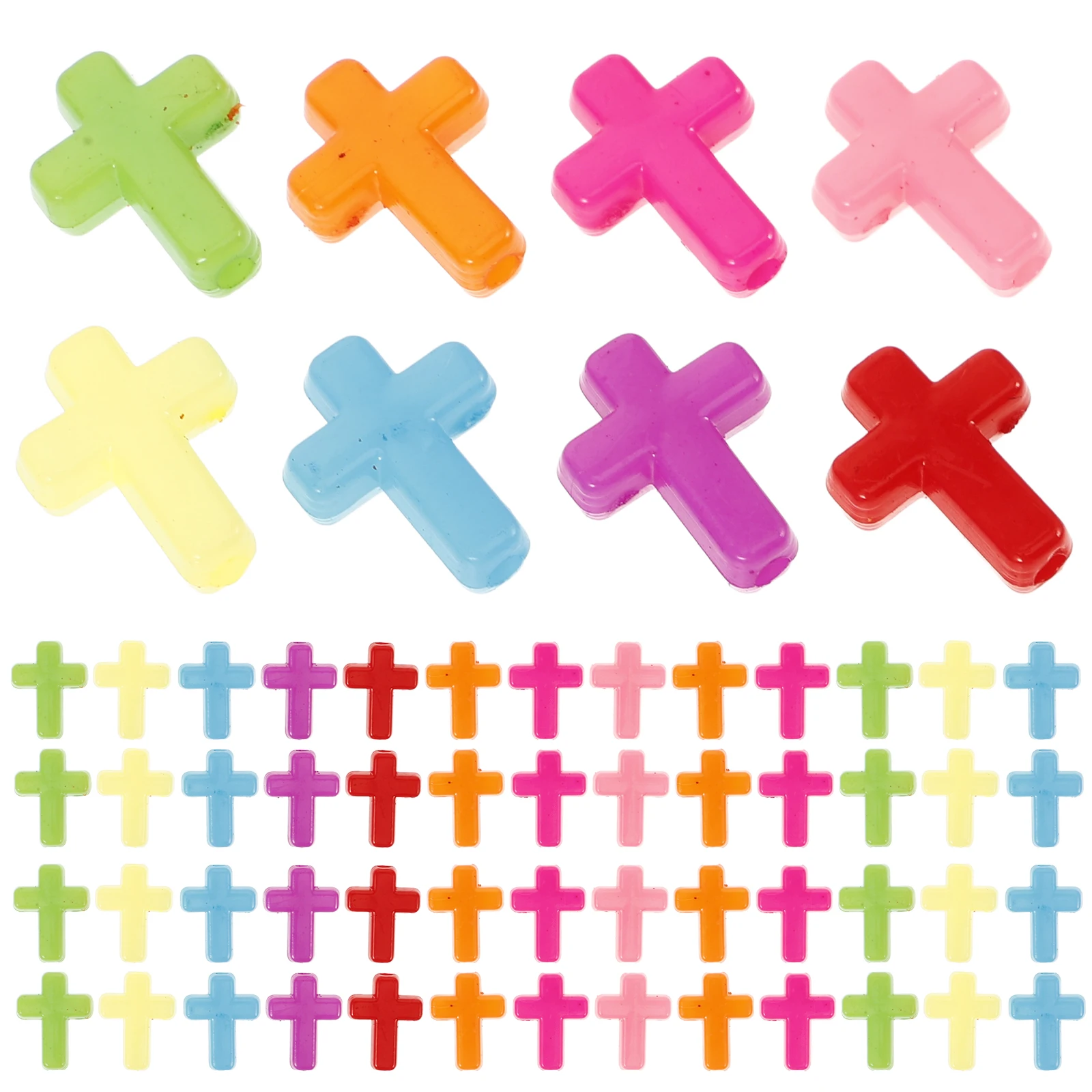 100 قطعة من الخرز المتقاطع من الأكريليك المكتنز ذات الألوان الزاهية لقلادة ذاتية الصنع وإكسسوارات حرفية