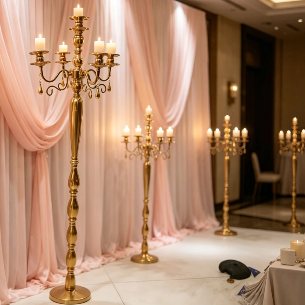 

60-120cm Wedding Props gold Pillars Acrylic pedent celling centerpieces Table Ornaments T-table Dreamy Wedding Decorative Prop