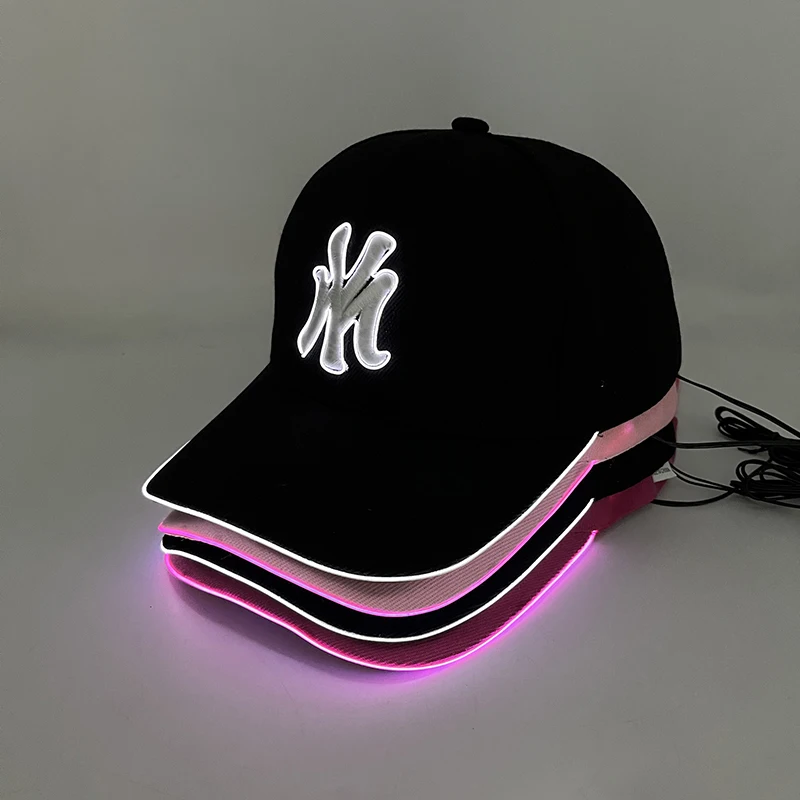 Kostüme Cosplay Caps Fashion Night Baseball Caps Glowing Flashing Decor Caps Hüte für Jungen Mädchen