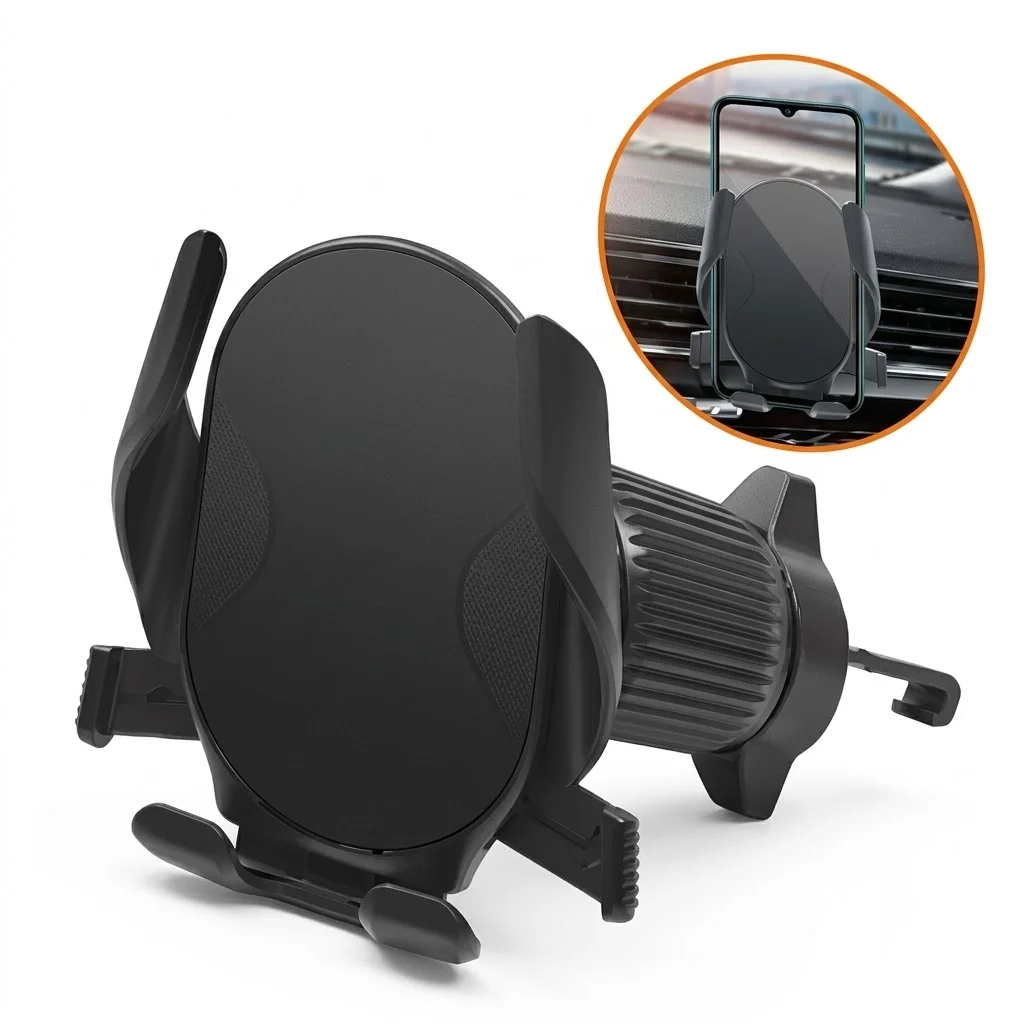Car Cell Phone Holder Flexible Air Vent Clip Auto Lock 360 Rotating GPS Navigation Bracket Auto Interior Accessories