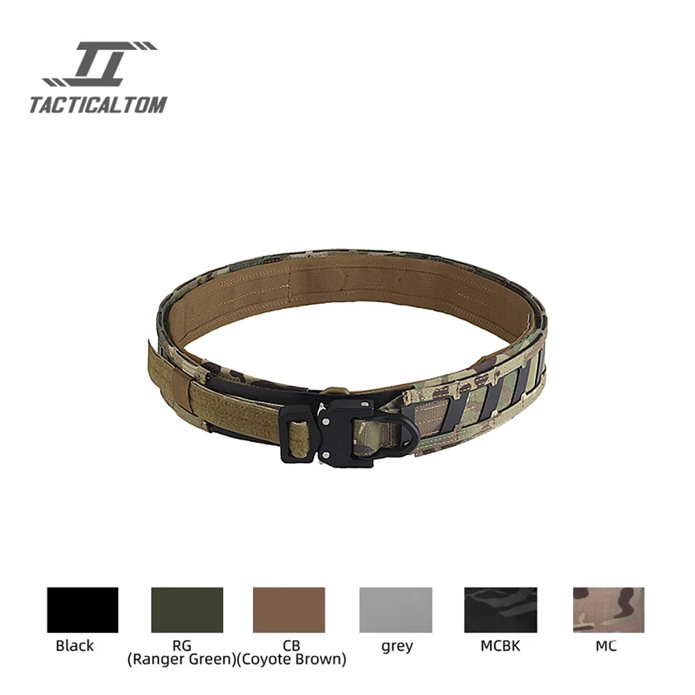 Tactical Tom Diamondback Metal Quick Release Buckle Nylon Tactical Double Layer MOLLE Load Belt Magnetic Quick Positioning