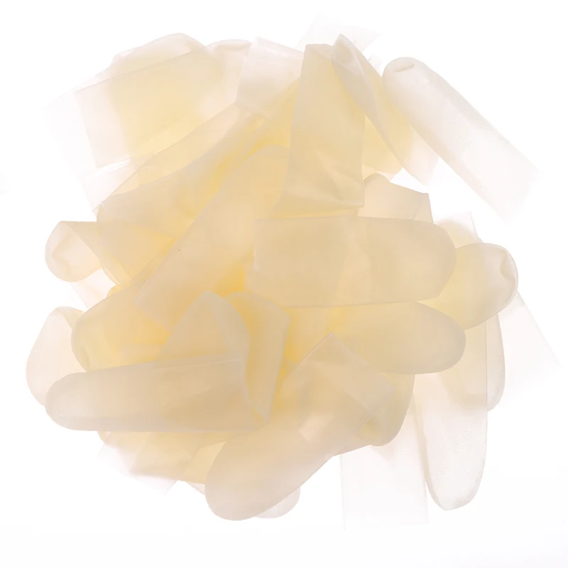 Non-Slip Anti-Static descartável Látex Finger Cover, Fingertips Protector, Luvas de borracha, Nail Art Tool, 100 pcs