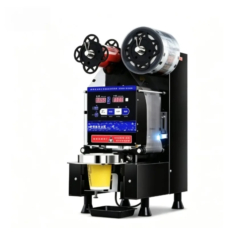 350W Automatic Cup Sealing Machine Electric Plastic Sealer for Paper Cups Milk Tea Food Bubble Tea Film Sealer English Version