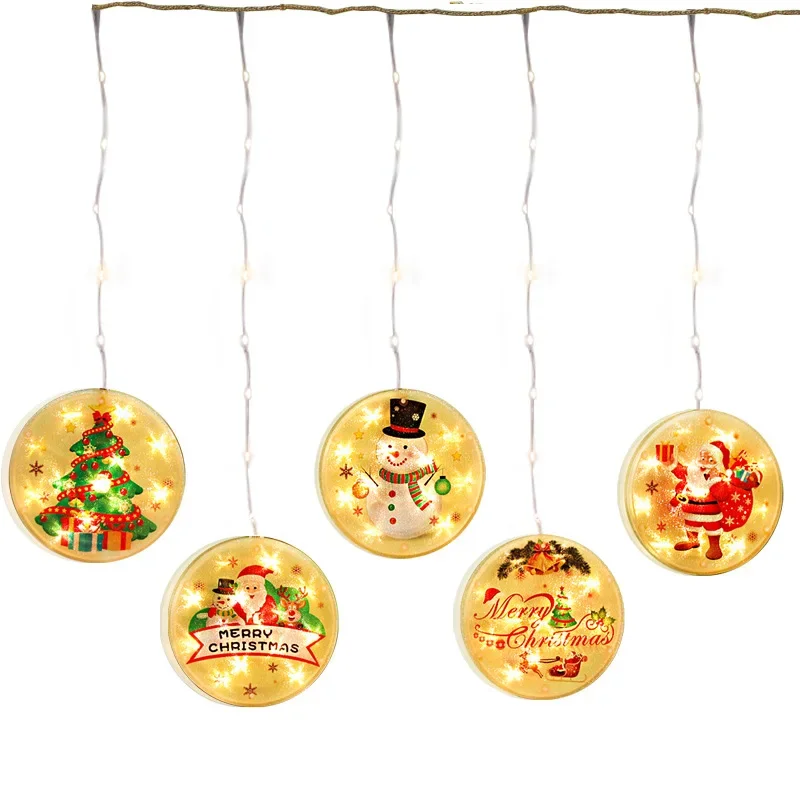 2021 新スターライトクリスマス雰囲気カーテン窓装飾ルームアレンジメント LED カラーランプ吸盤吊り下げライト