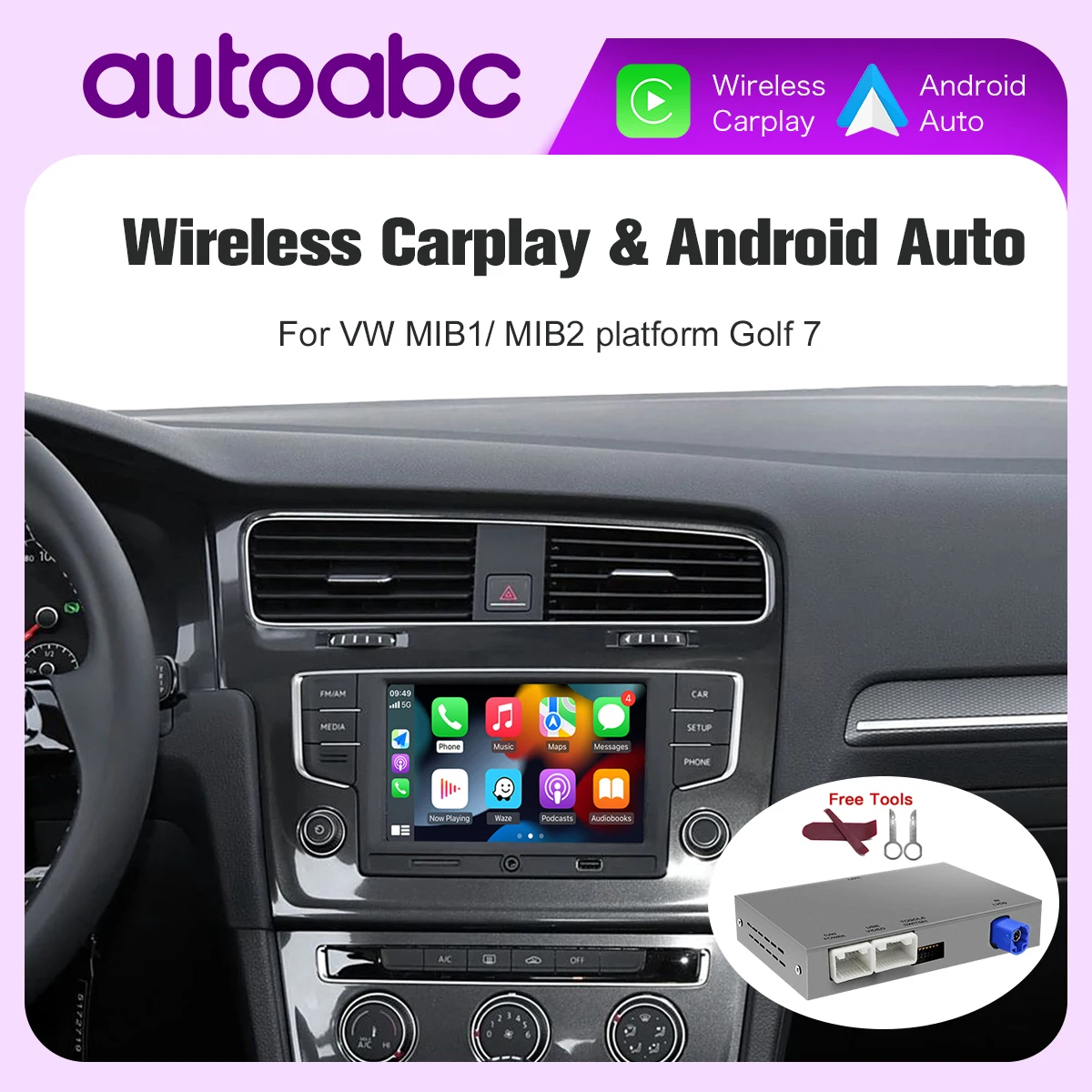 2025 Carplay Android Auto für Volkswagen Golf 7 MIB1/MIB2 Tiguan Lamando Passat B8 Teramont mit Unterstützung OEM Aftermarket-Kameras