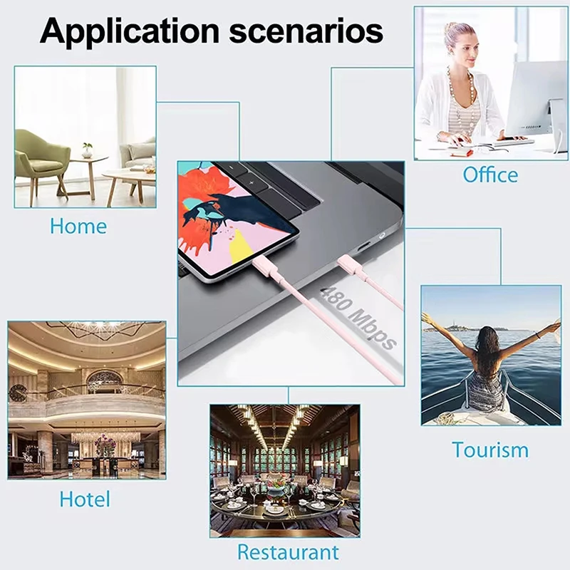 كابل USB C إلى النوع C متعدد الألوان PD كابل بيانات شحن سريع لهاتف iphone15 15Pro Huawei Samsung Xiaomi Type C خط بيانات 1M 2M 3M