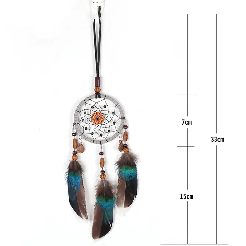 Hot Car Pendant Handmade Dream Catcher Feather Hanging Car Rearview Mirror Ornament Auto Bedroom Decor Room Decor Accessories