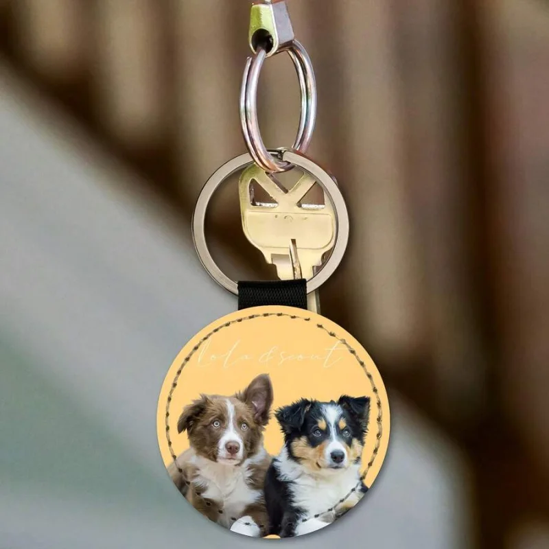 Customized Leather Keychain with Photo, Personalized Gift