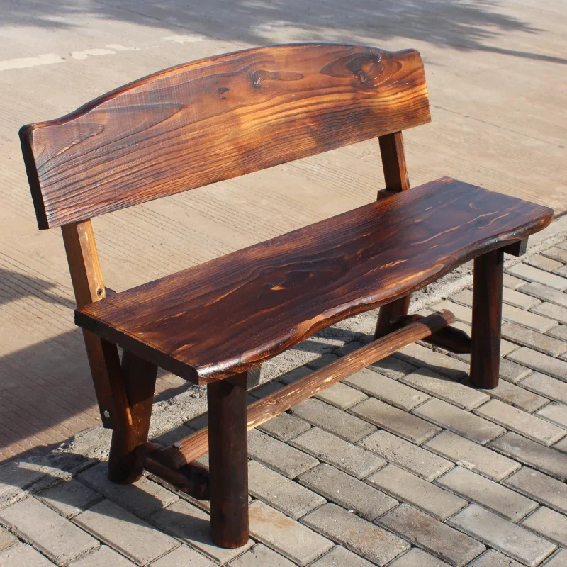 Outdoor park chair preservative wood bench stool outdoor open-air courtyard backrest leisure strip