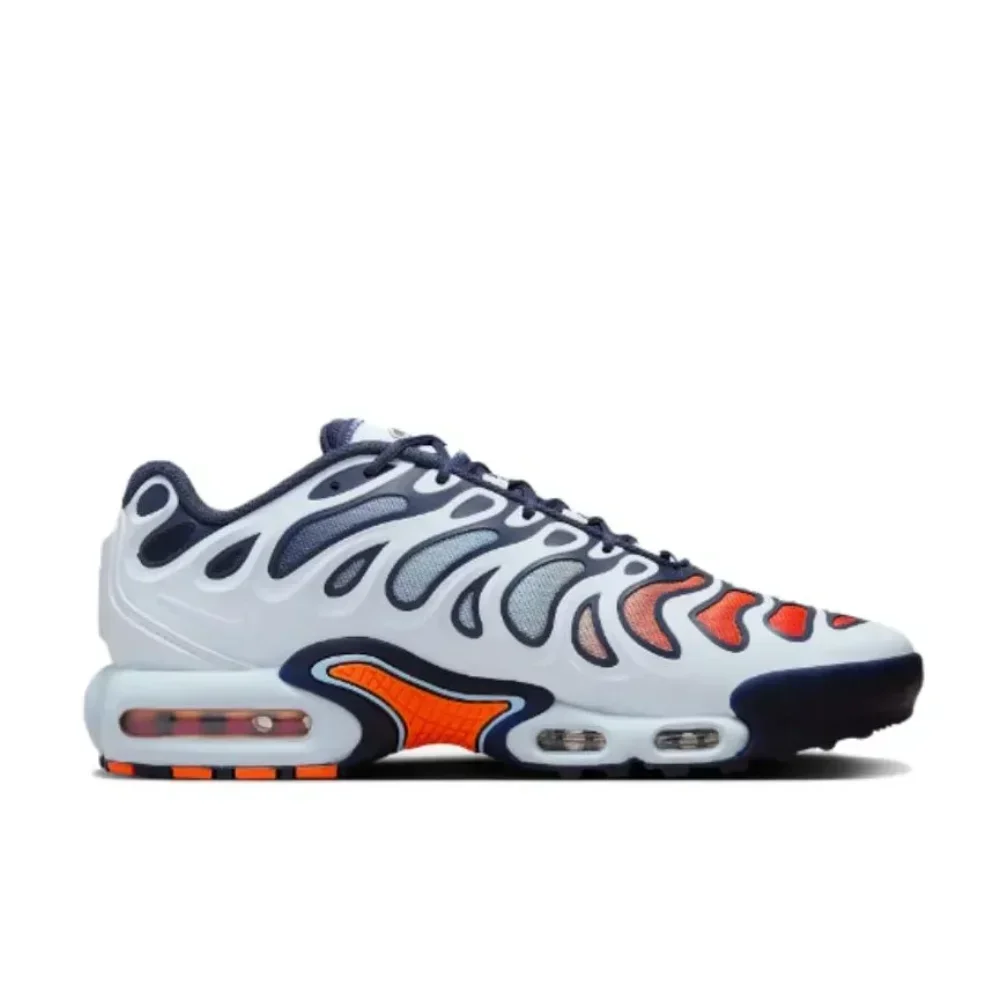 Nike Air Max Plus Drift Comfortable Breathable Low Top Casual Running Shoes Men's and Women's Sneakers White and Blue Colorways