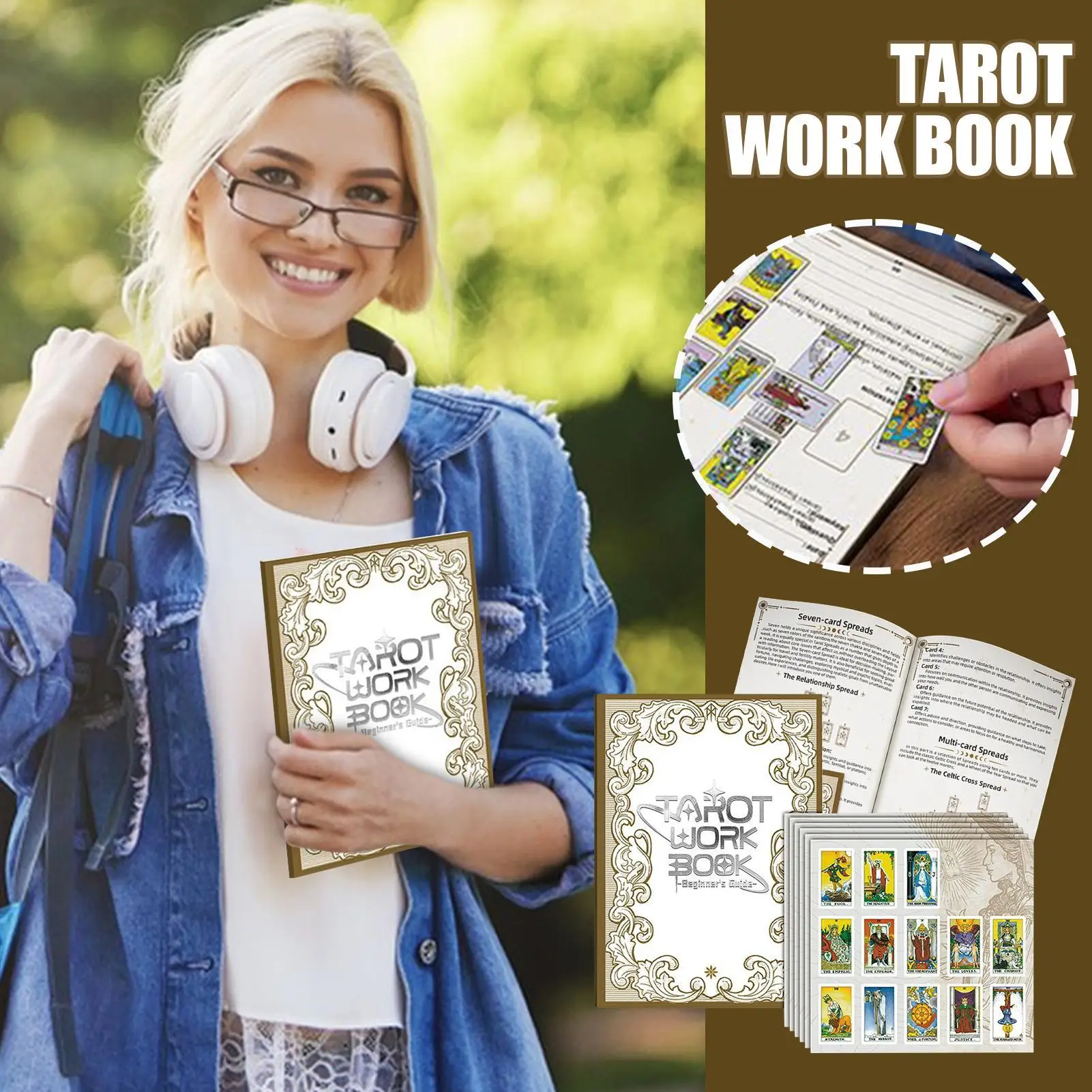 Tarot Card Journal Lined Tarot Journaling Notebook For Beginner Vintage Witch Workbook For Astrology Divination Guidance
