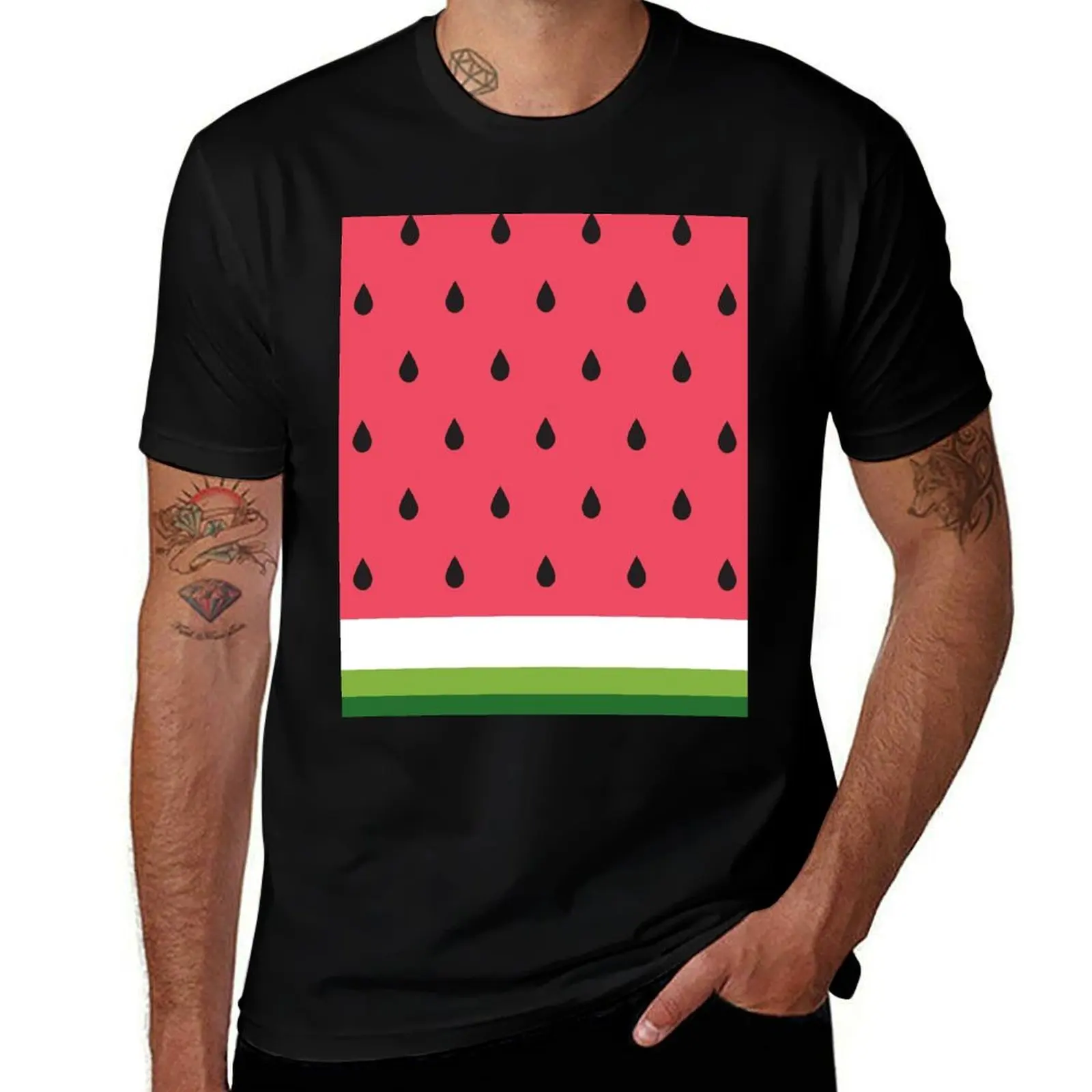 

cotton tshirt graphic Watermelon 100% soft t T-Shirt shirts for man man cotton t shirt abstract