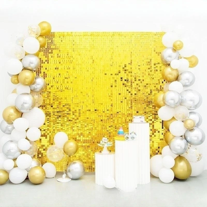 

8/18/24PCS Glitter Sequin Backdrop Wedding Party Birthday Party Backdrop Decoration Glitter Laser Backdrop Photo Wall