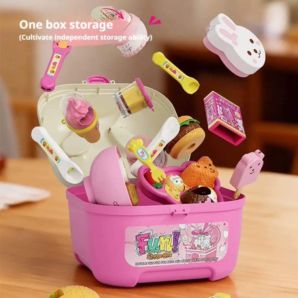 Budino per bambini Giocattolo per l'alimentazione Set di budini in gelatina di fragole Scatola di immagazzinaggio Casetta da gioco per bambini Finta Set da gioco per ragazze Giocattoli