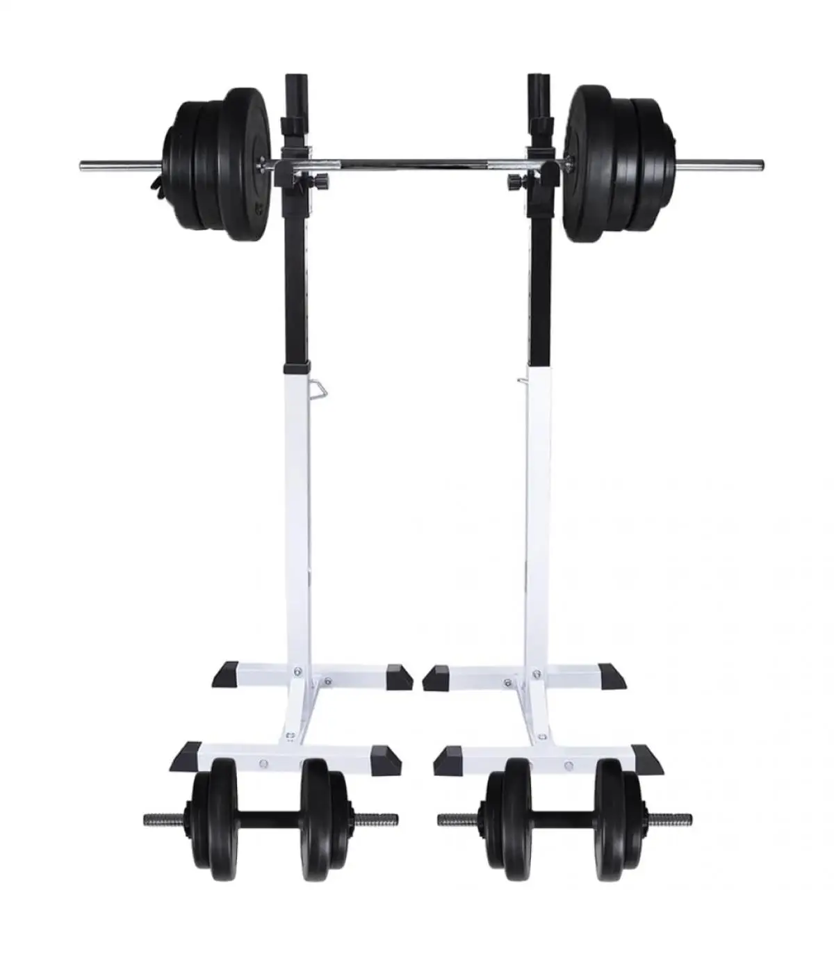 Weight lifting machines weight support with dumbbell weights 60,5 kg