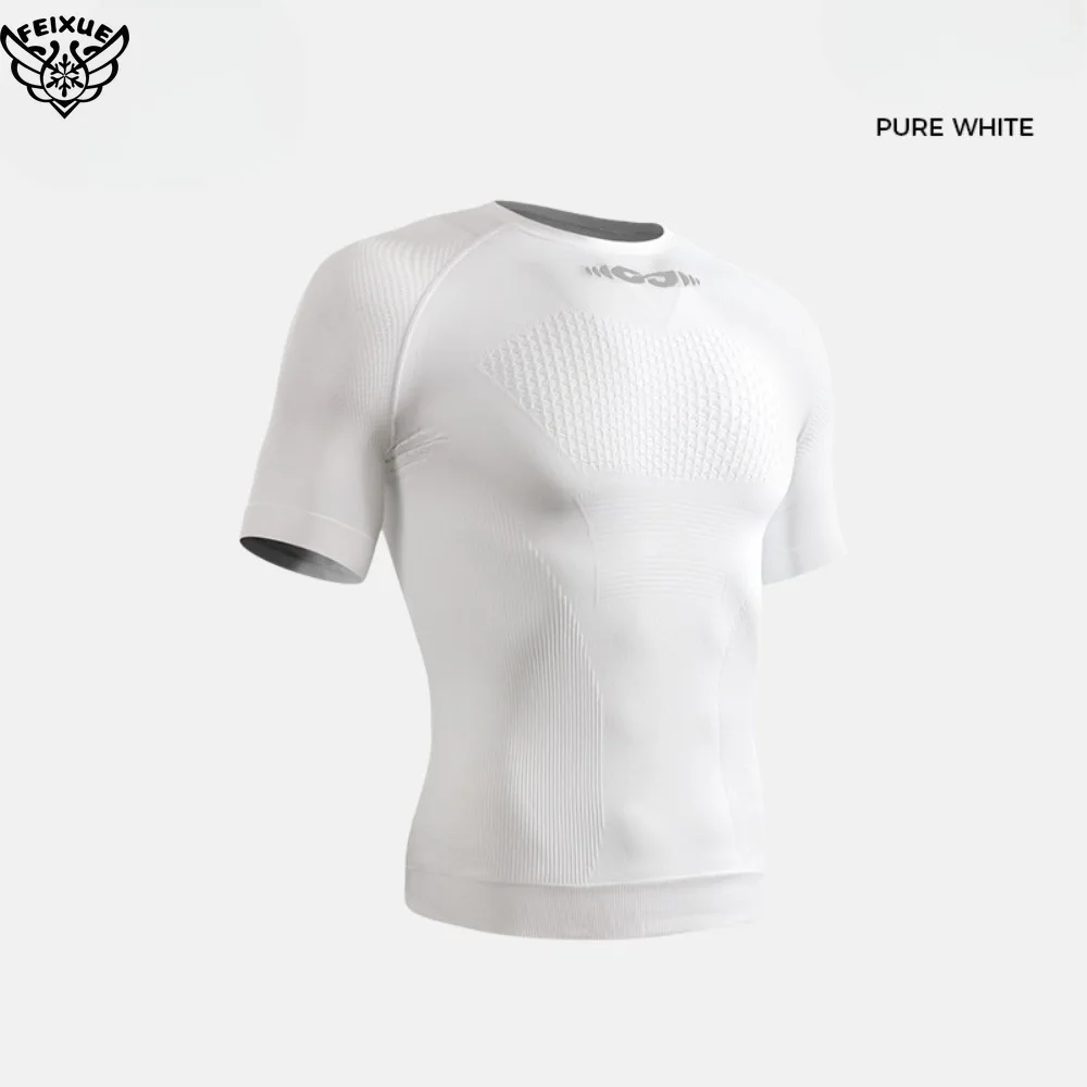 2025 Cycling Shapewear Sports T Shirt for Men Breathable Quick Drying Compression Seamless Short Sleeve Fitness Wear view 3