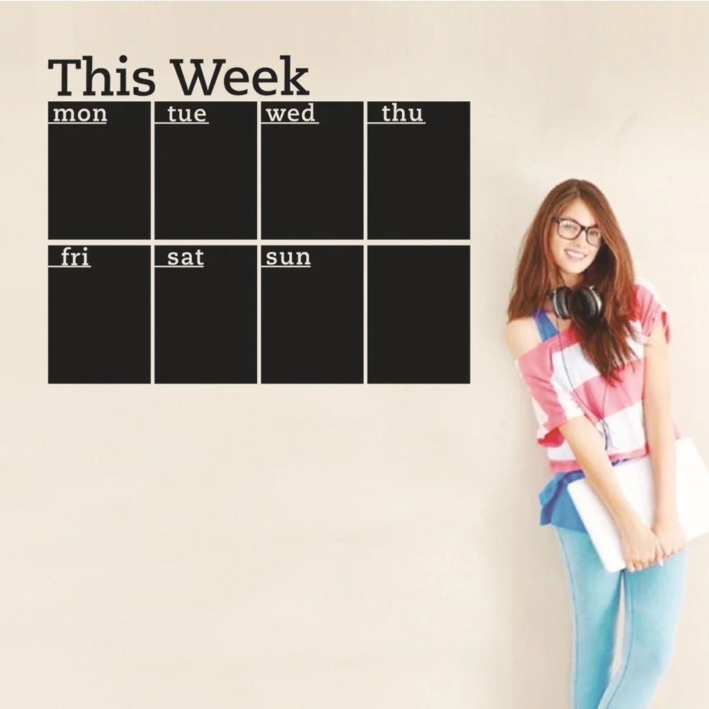 Chalkboard Sticker Blackboard Peel Stick Weekly Planner Board For Fridge Wall Office Home School Use Household Plan Accessory