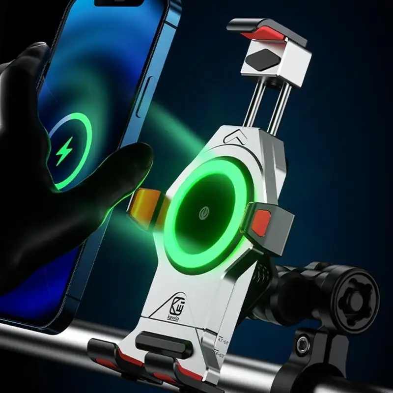 

M2EC Anti Theft Aluminum Alloy Cellphone Wireless Power Adapter Mounting Base for Motorcycle Scooter Handlebar Phone Holder
