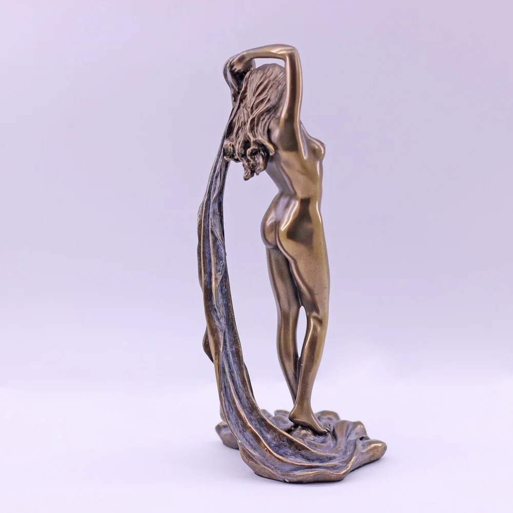 3D Greek Girl Sculpture Art Silicone Mould Bathing Naked Woman Standing Cake Decor Sugarcraft Chocolate Clay Gypsum Wax Molds