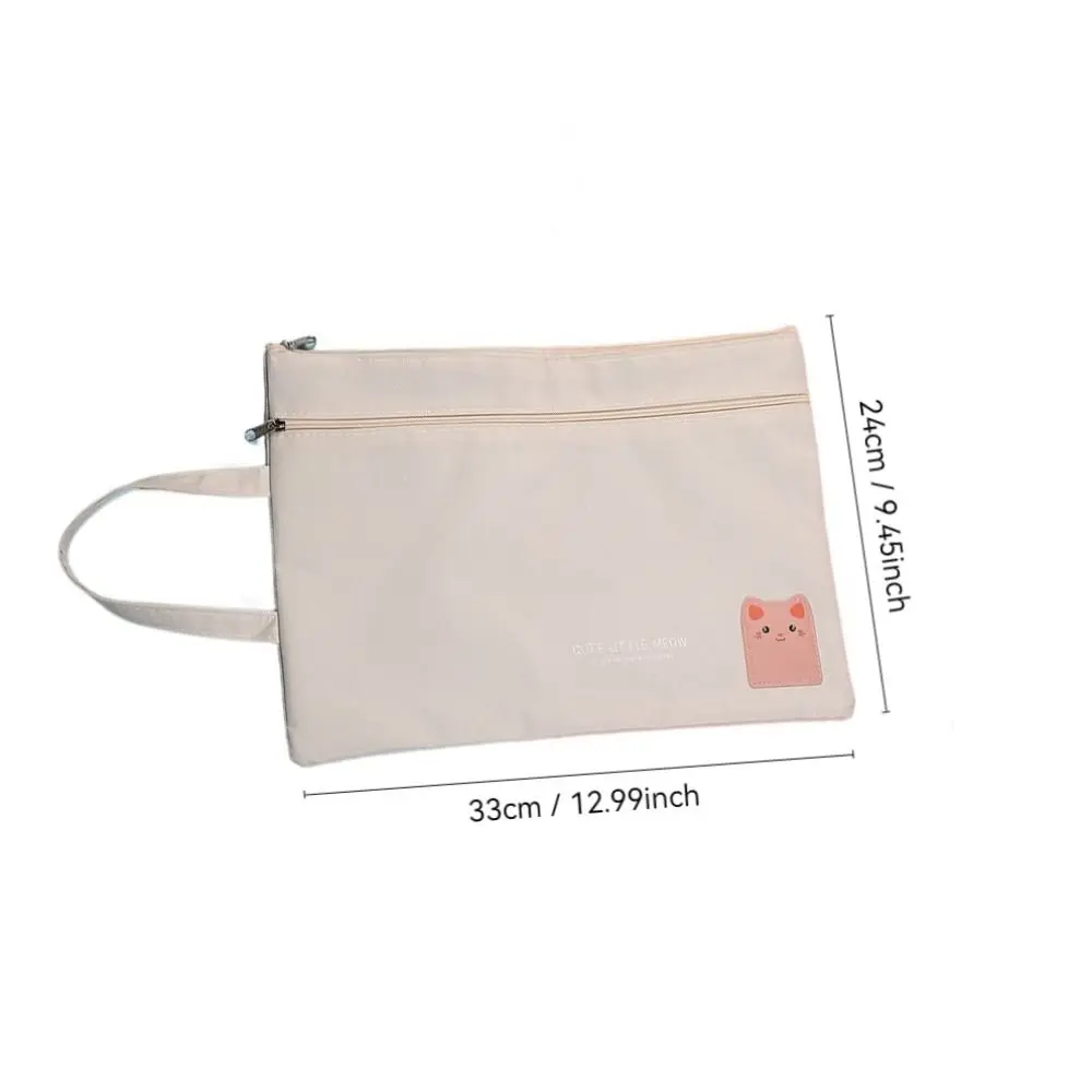 Cute Double Layer A4 File Folder Handheld Cartoon Test Paper Storage Folder Large Capacity Waterproof Envelope Folder