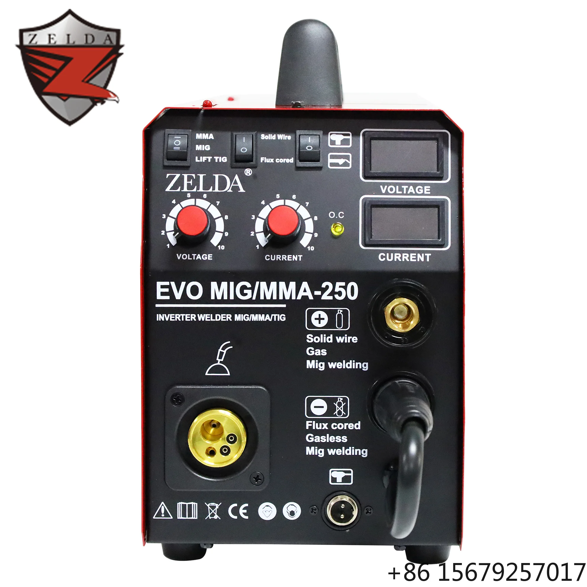 220V 4 in 1 Multifunctional MIG MAG Welding Machine CO2 GAS/GASLESS MIG Welder 250Amp Soldadora