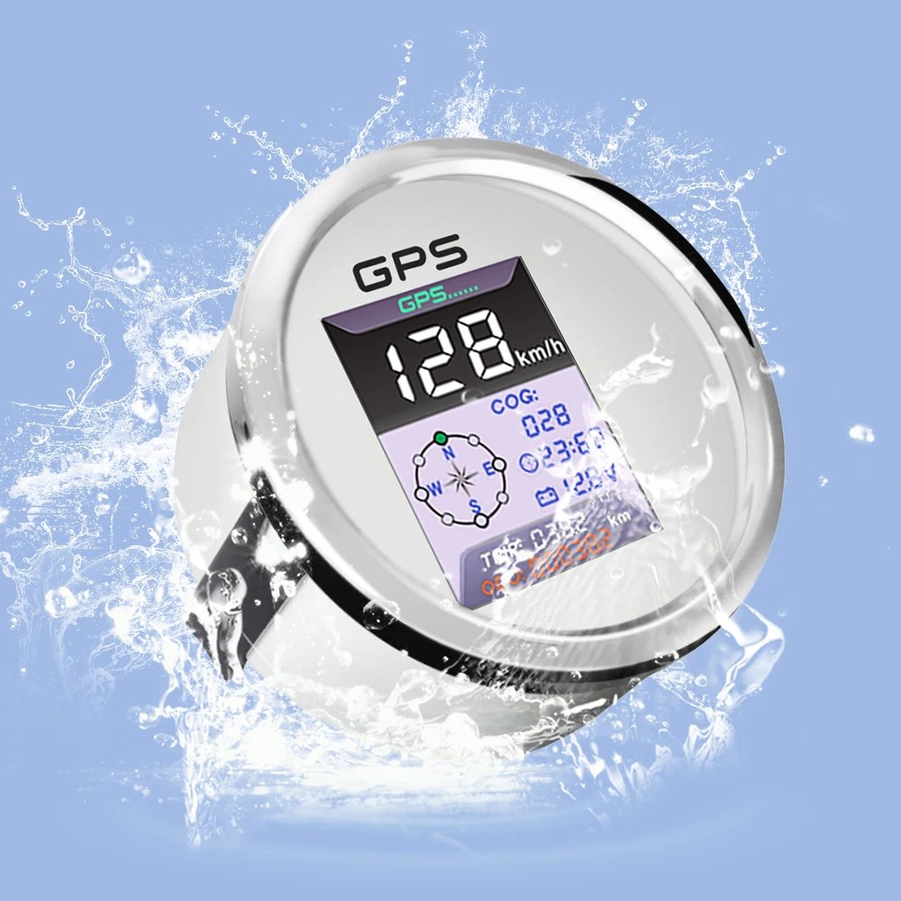 ELING 85mm GPS Speedometer 3 In 1 Multifunctional Gauge Set with 24 hour Clock Voltmeter for RV Boat Truck Universal 12V 24V