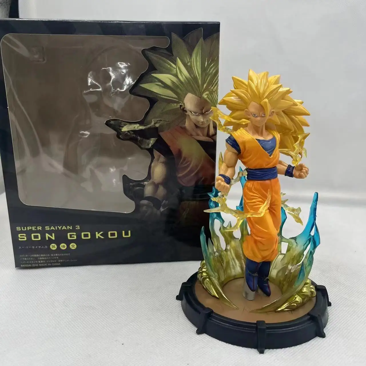 Figura de Son Goku Super Saiyan 3 Dragon Ball Z, estatua de PVC, modelo coleccionable, juguete