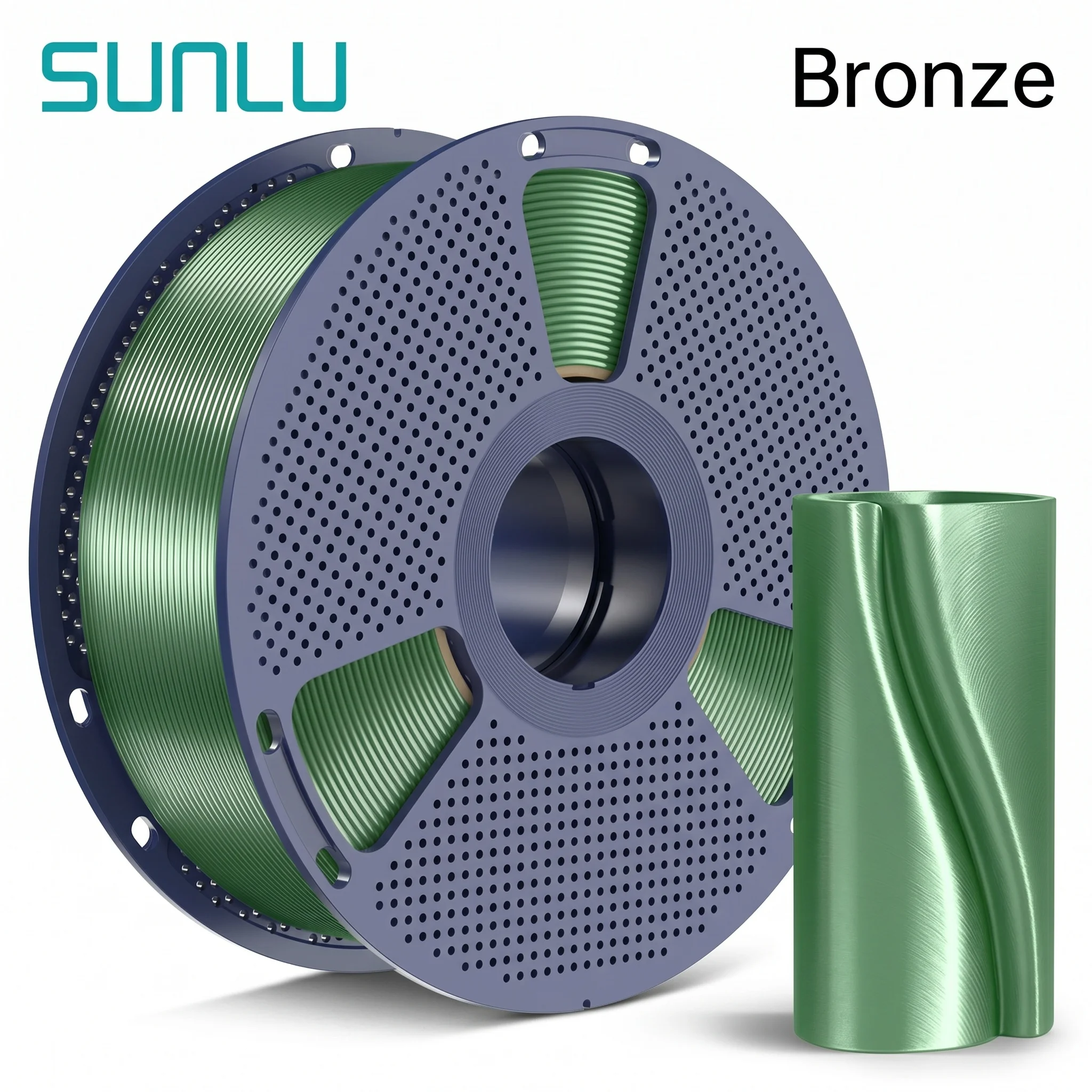 SUNLU Seiden-PLA-Filament 1kg 1,75mm 1 Rolle/kg (2,2lbs) Für 3D-Drucker, ordentlich gewickelt, reibungsloser Druck
