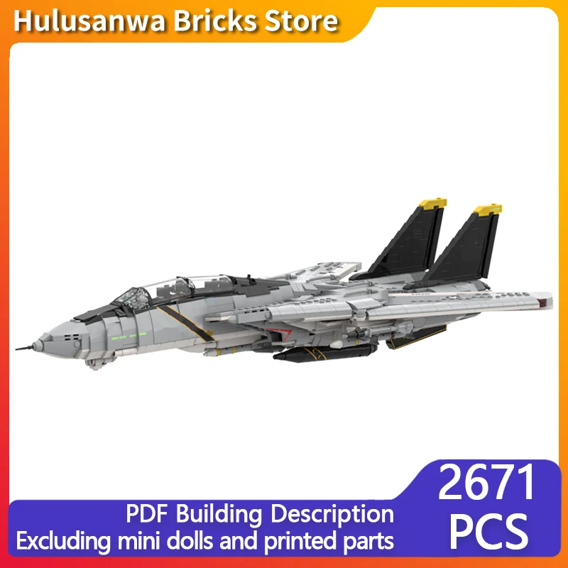 F-14A Heavy Fighter Jets Model MOC Building Bricks War Equipment Modular Technology Gifts Holiday Assemble Children Toys Suit