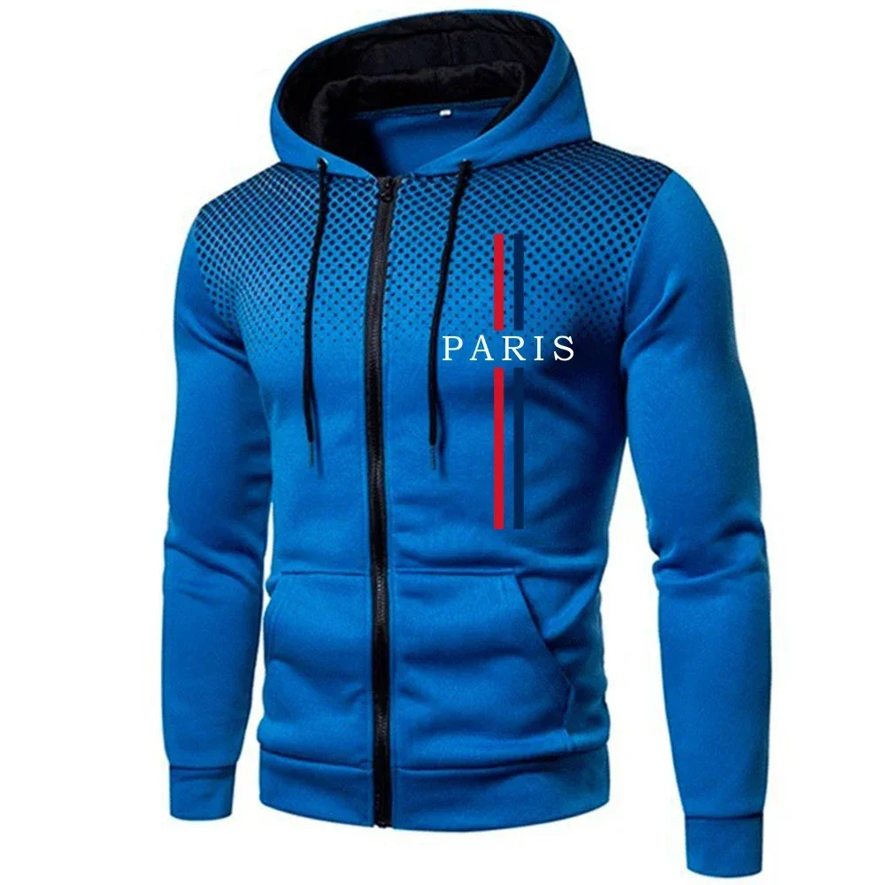 Men's Jacket Printing Casual Zipper Hooded Coat Outdoors Sports Jogging Mens Clothing Daily Round Dot Sweatshirts Autumn Winter