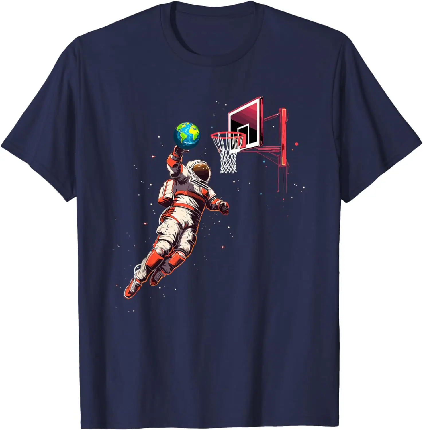 Astronaut Basketball Outer Space Gifts Men Kids Women Space T-Shirt
